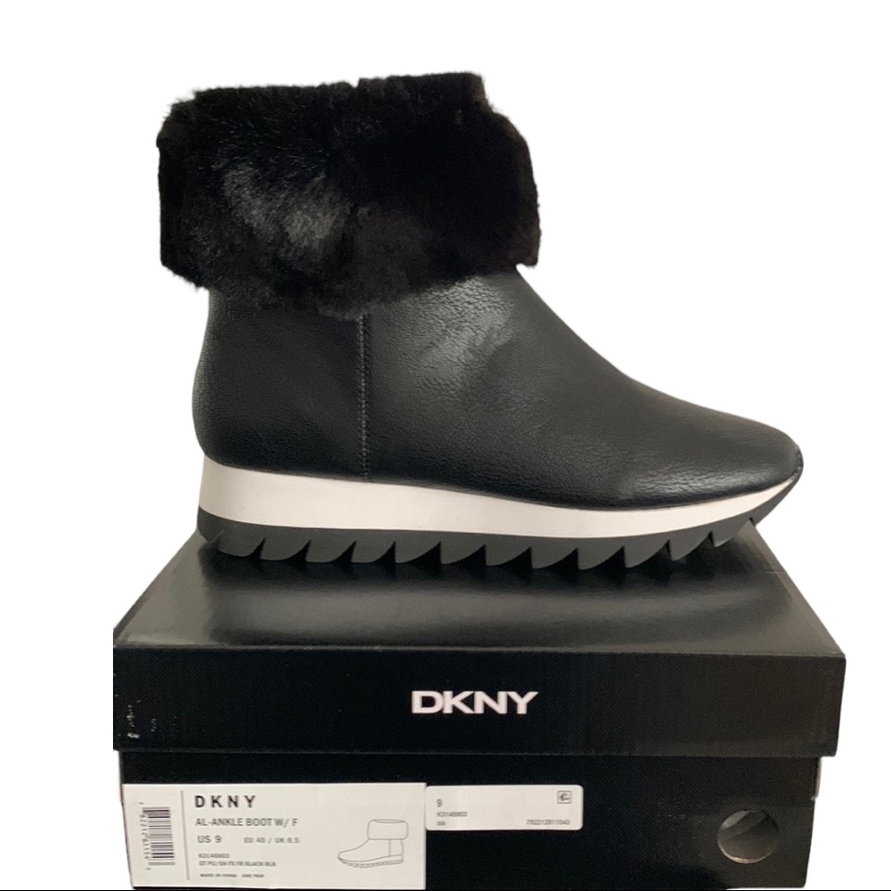 DKNY Wedge Cuffed Winter Boots - Picture 2 of 2